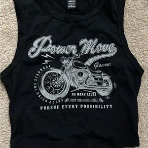 SHEIN Black Graphic Crop Top